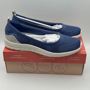 Easy Spirit Glitz Blue Knit Slip-On Comfort Shoes 8 M Lightweight Ultra Flexible